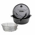 Dutch oven 6 qt uten føtter med friterkurv - SANTOS forfra