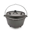 Dutch oven 9 qt 8,5 l med trefot støpejern forfra