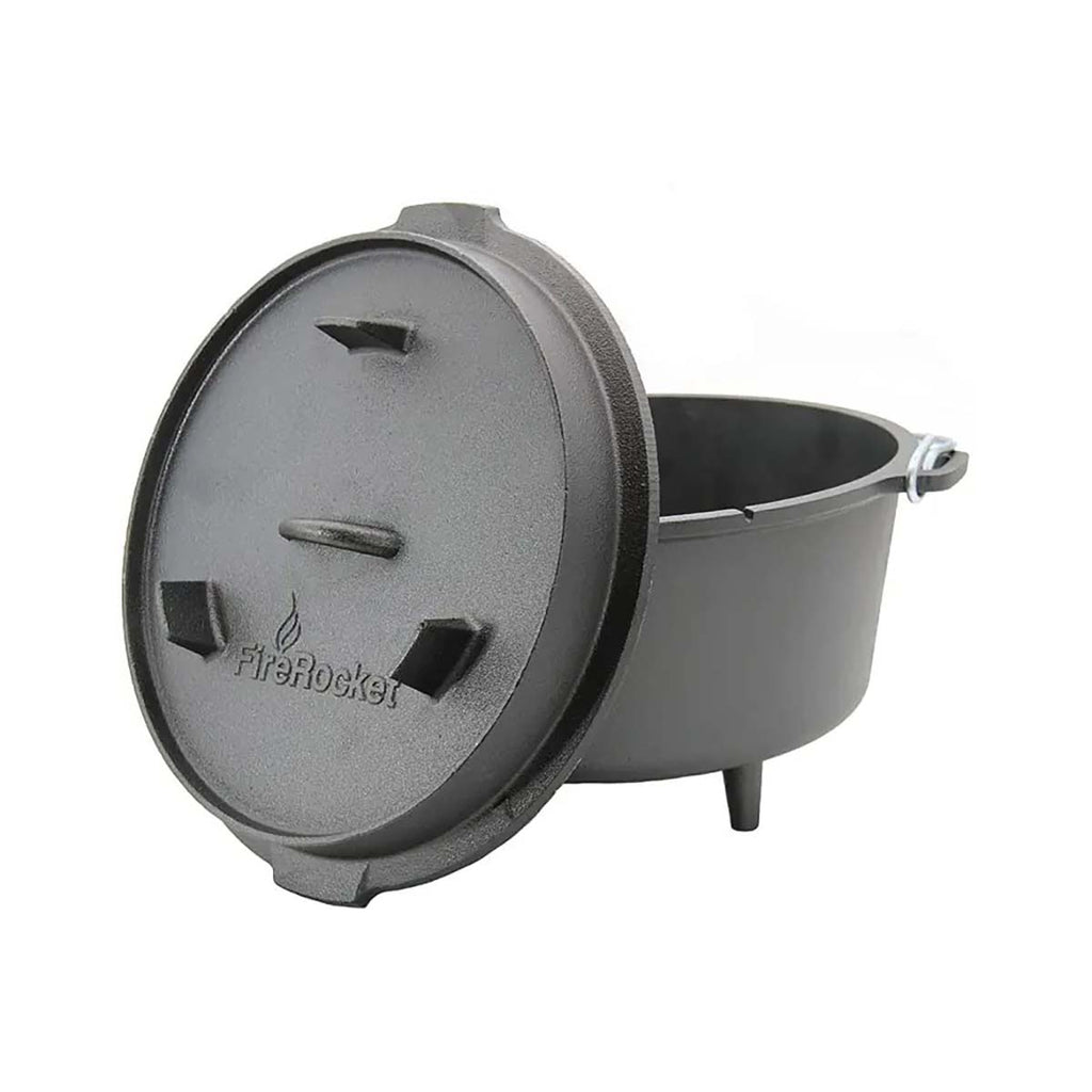 Dutch oven 9 qt 8,5 l med trefot støpejern bakside