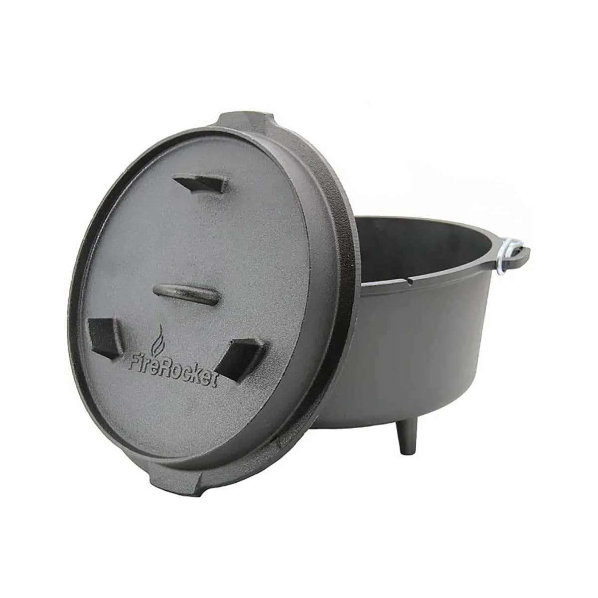 Dutch oven 9 qt 8,5 l med trefot støpejern bakside