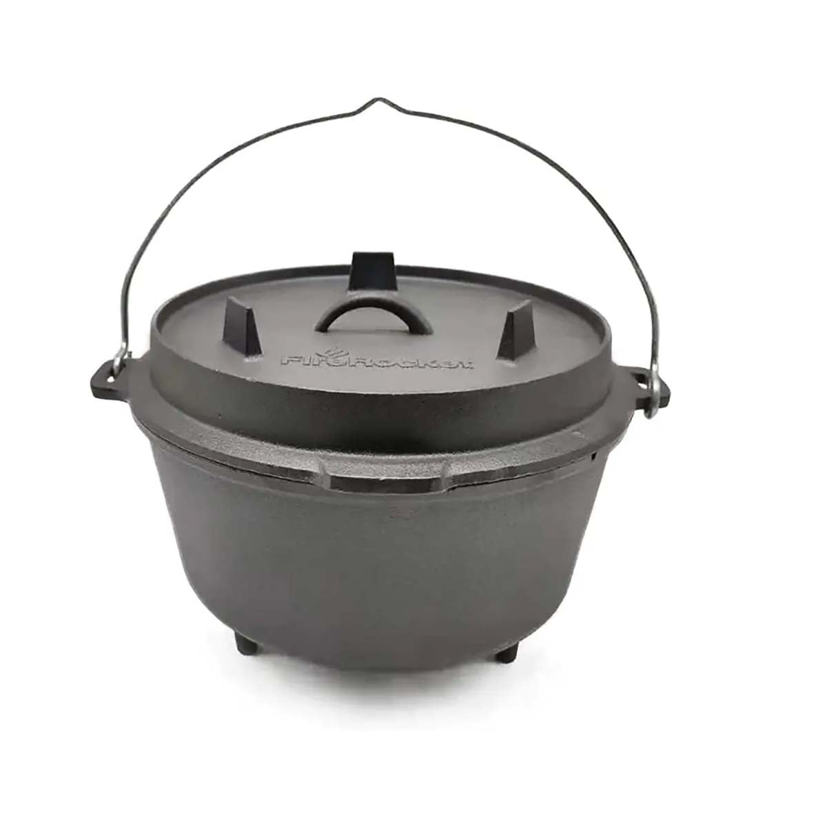 Dutch oven 9 qt 8,5 l med trefot støpejern forfra