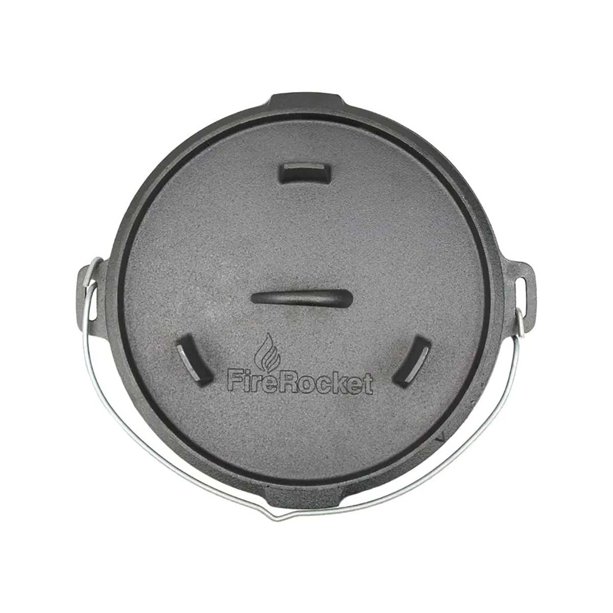 Dutch oven 9 qt 8,5 l med trefot støpejern på bål