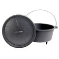 Dutch oven 9 qt med føtter ca. 8 liter støpejern - SANTOS forfra