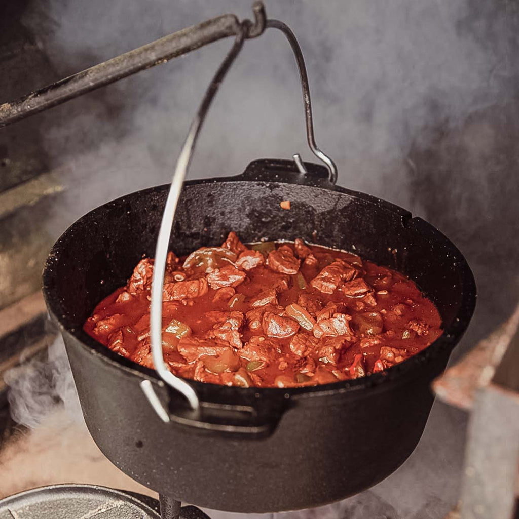 Dutch oven 9 qt med føtter ca. 8 liter støpejern - SANTOS bakside
