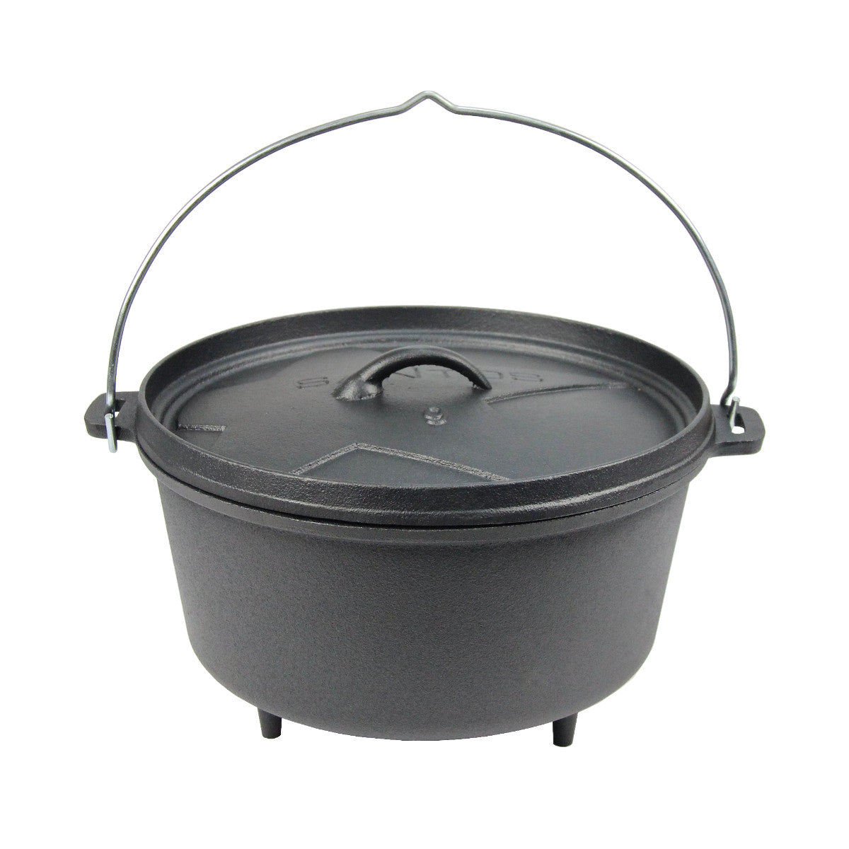Dutch oven 9 qt med føtter ca. 8 liter støpejern - SANTOS detalj av lokk