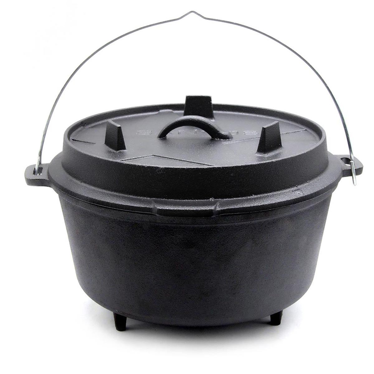 Dutch oven 9 qt med føtter støpejern forfra SANTOS