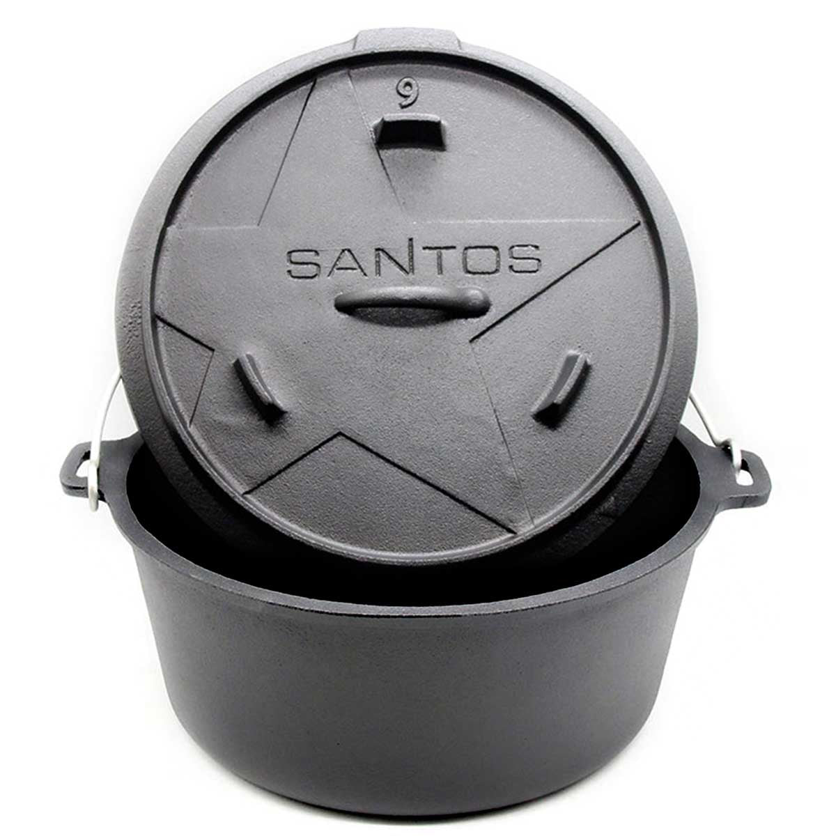 Dutch oven 9 qt uten føtter støpejern ca. 8,5 l - SANTOS forfra