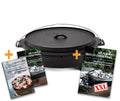Dutch oven BBQ Edition DO 6,5 oval flat støpejern 6,4 l forfra