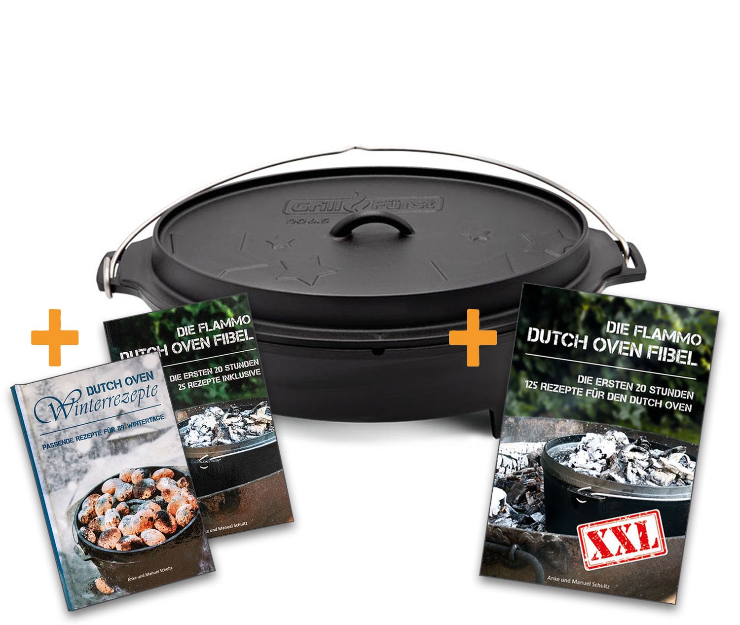 Dutch oven BBQ Edition DO 6,5 oval flat støpejern 6,4 l forfra