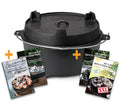 Dutch oven BBQ Edition DO20 støpejern 19 l med bok forfra