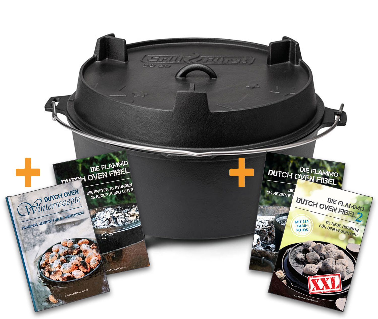 Dutch oven BBQ Edition DO20 støpejern 19 l med bok forfra