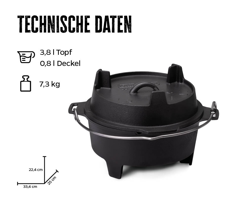 Detalj av Dutch oven BBQ Edition DO4 støpejern