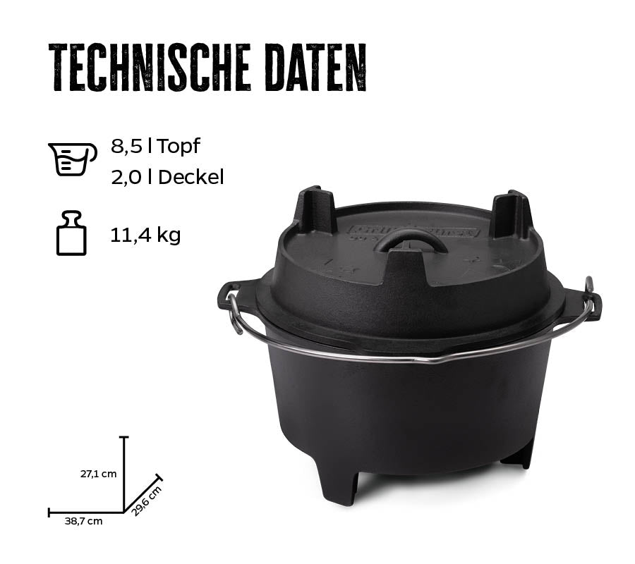 Dutch oven BBQ Edition DO9 støpejern bakside