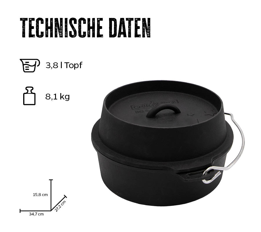 Detalj av emaljert overflate på Dutch oven DO4