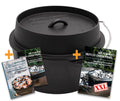Dutch oven DO7,5 emaljert støpejern 7,2 l flat bunn forfra