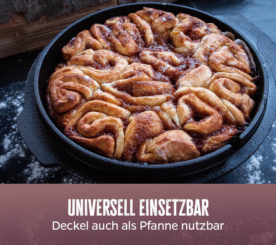 Dutch oven DO9 emaljert støpejern 9,1 l flat bunn vist med tragehåndtak