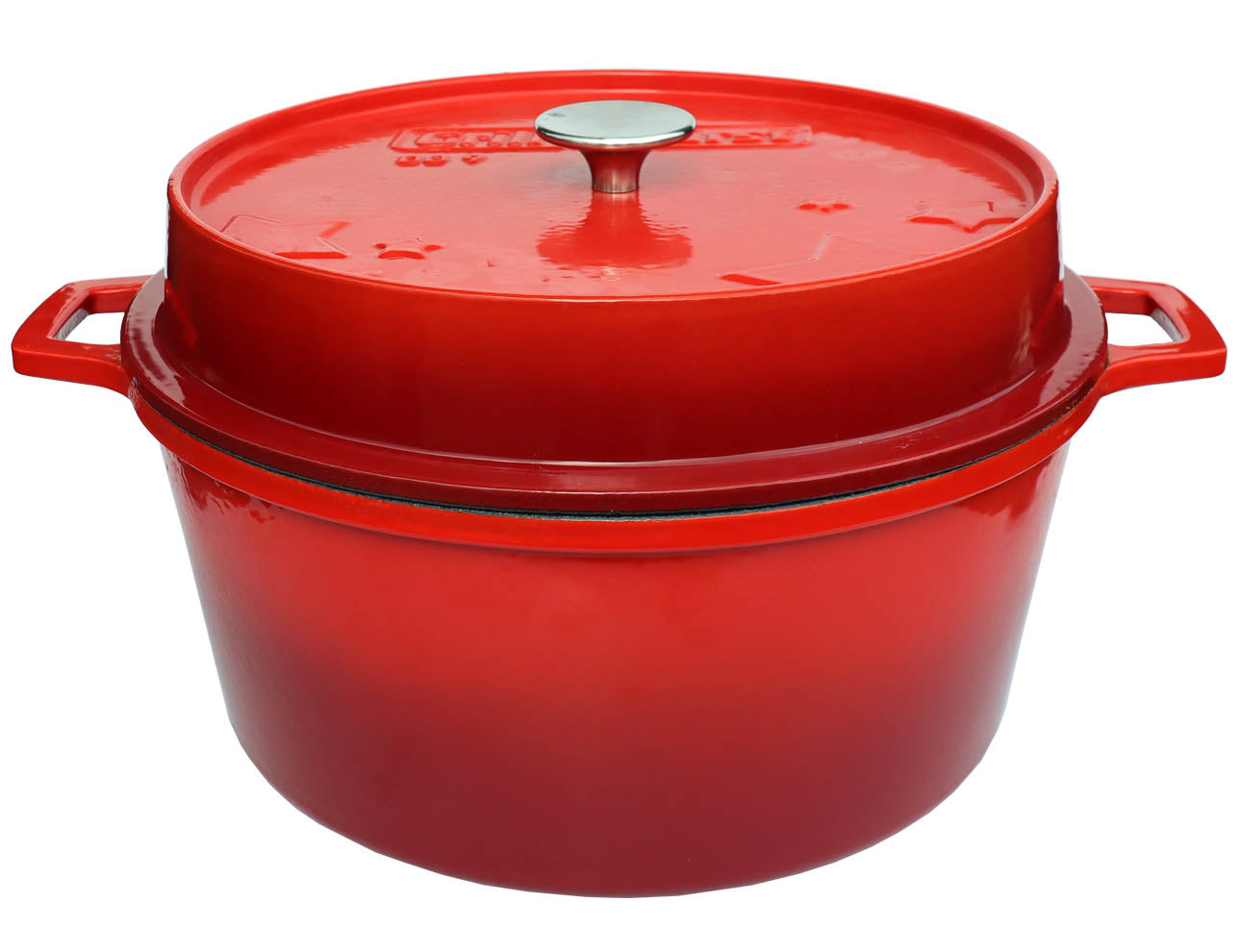 Detalj av emaljering på Dutch oven DO9 emaljert uten føtter 9,1 l rød