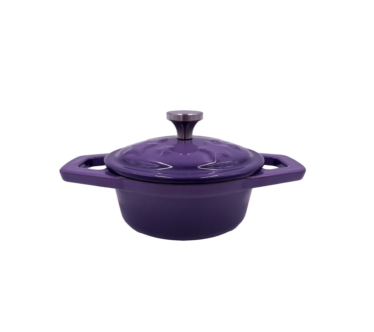 Dutch oven emaljert støpejern XS 0,35 l lilla forfra