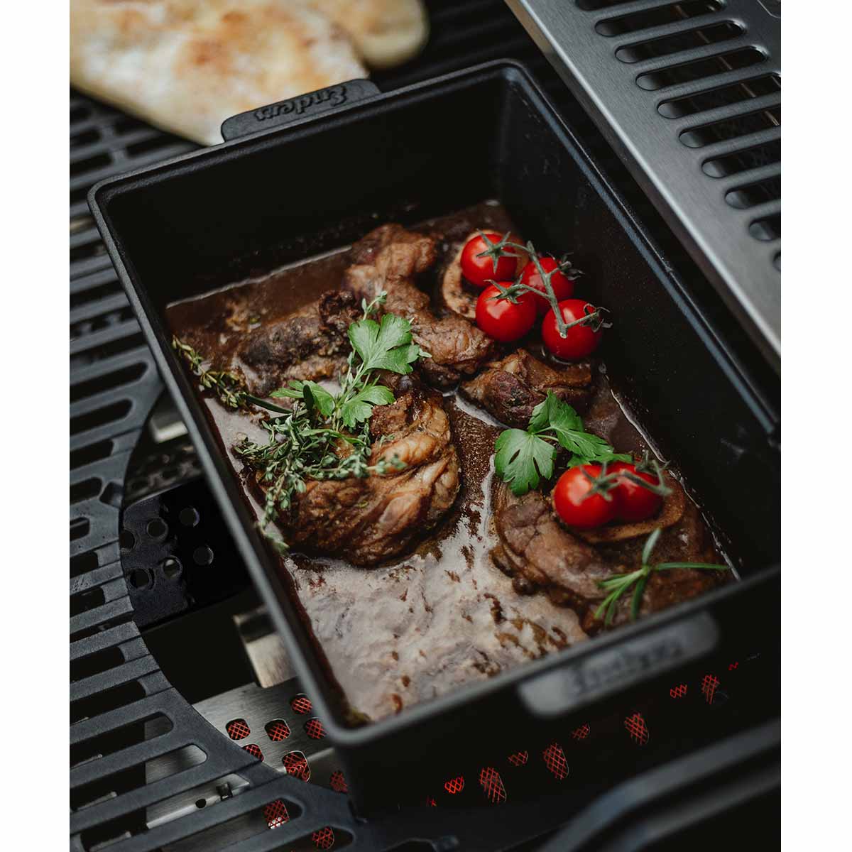 Dutch oven for Switch Grid emaljert støpejern montert på grill