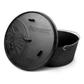 Dutch oven ft18 med flat bunn støpejern - Petromax forfra