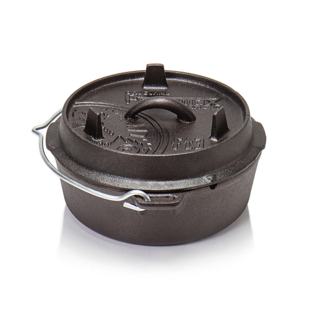 Dutch oven ft3-t uten føtter støpejern - Petromax lokk detalj