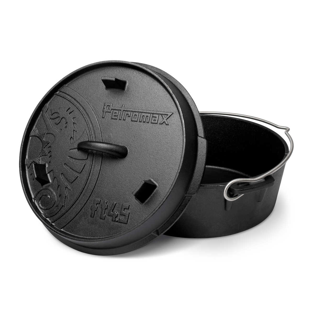 Dutch oven ft4.5-t støpejern flat bunn - Petromax forfra