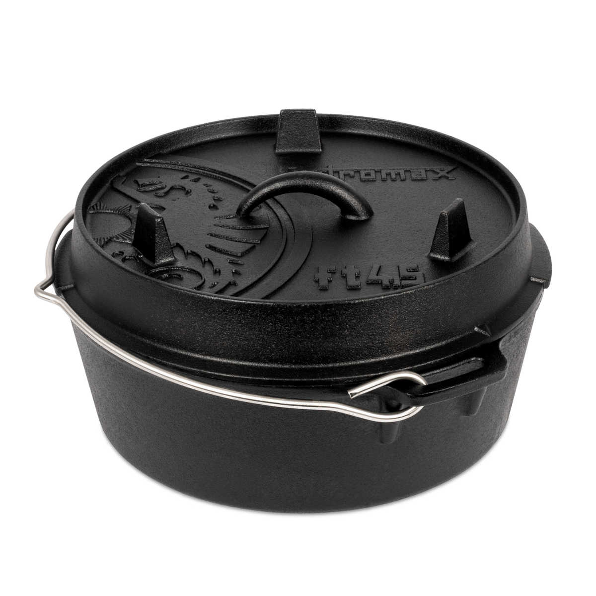 Dutch oven ft4.5-t støpejern flat bunn - Petromax detalj av lokk