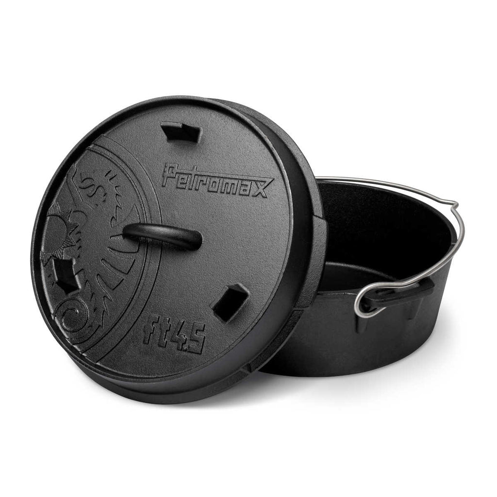 Dutch oven ft4.5-t støpejern flat bunn - Petromax forfra