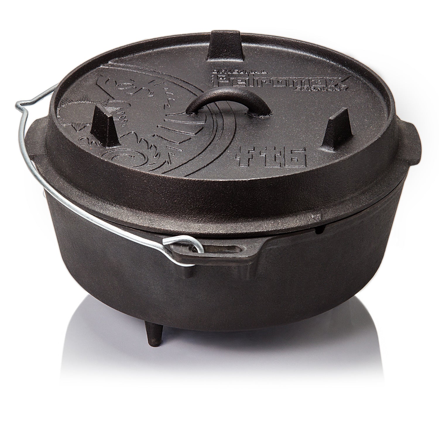 Dutch oven ft6 støpejern med føtter 5,5 liter - Petromax forfra