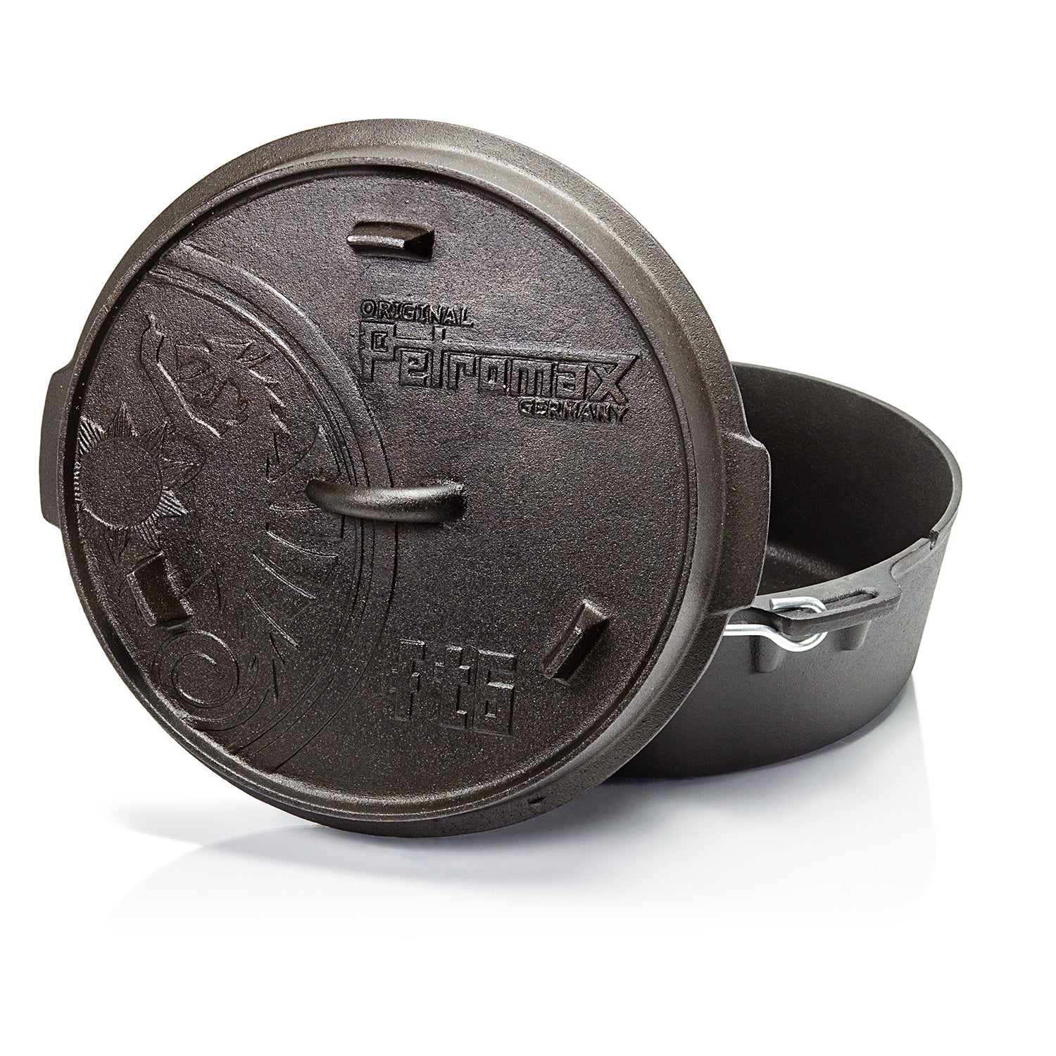 Dutch oven ft6-t uten føtter 5,5 L støpejern Petromax bakside