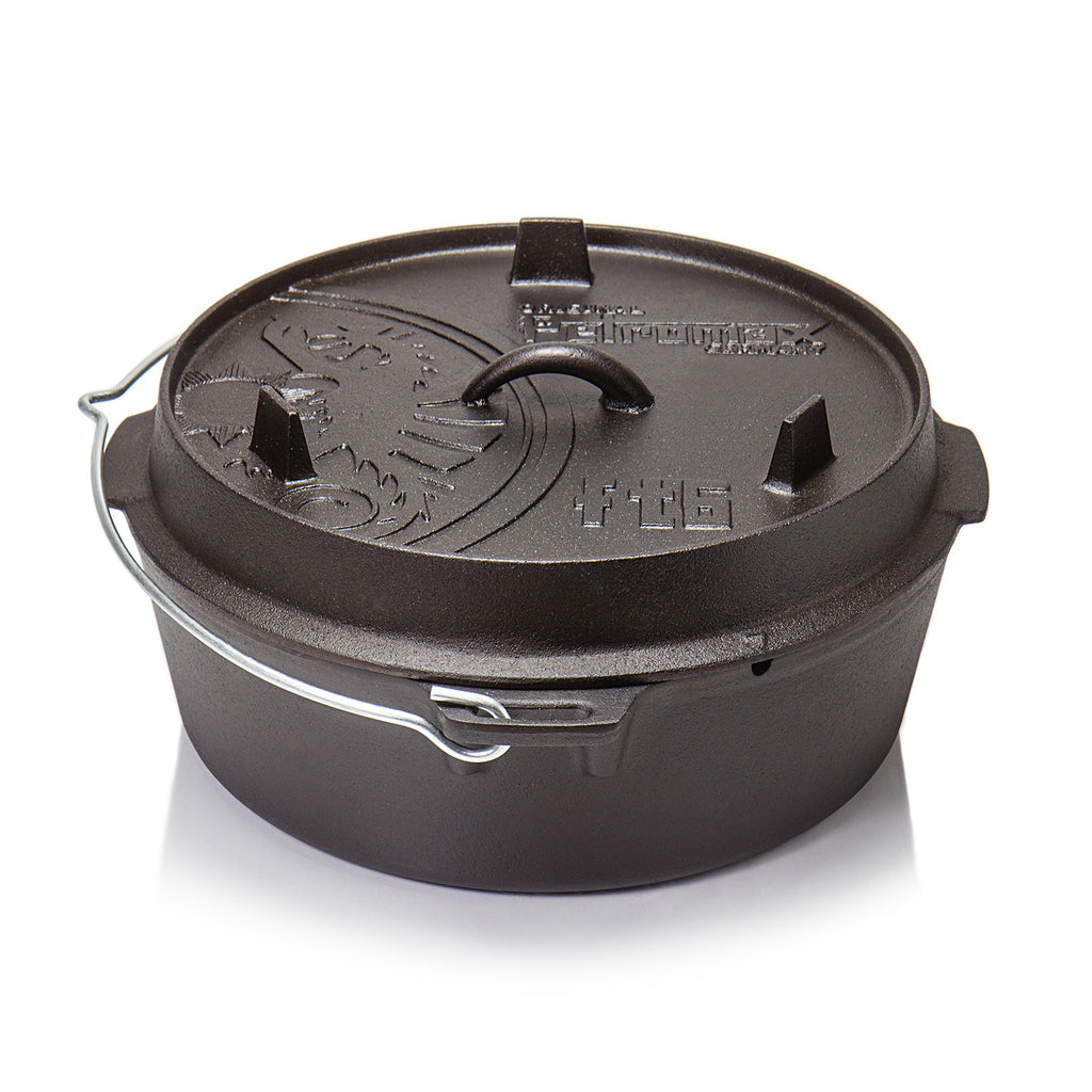 Dutch oven ft6-t uten føtter 5,5 L støpejern Petromax forfra