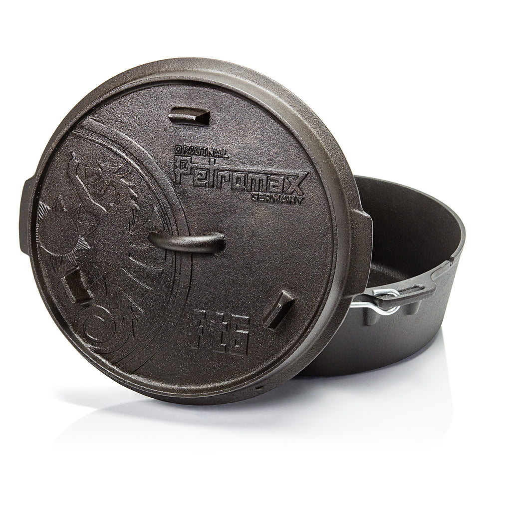 Dutch oven ft6-t uten føtter 5,5 L støpejern Petromax bakside