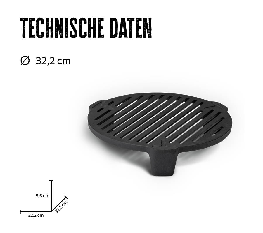 Dutch oven innsats støpejern emaljert 32 cm for DO12/DO20 bakside
