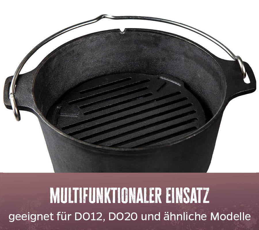 Montert Dutch oven innsats støpejern emaljert 32 cm for DO12/DO20