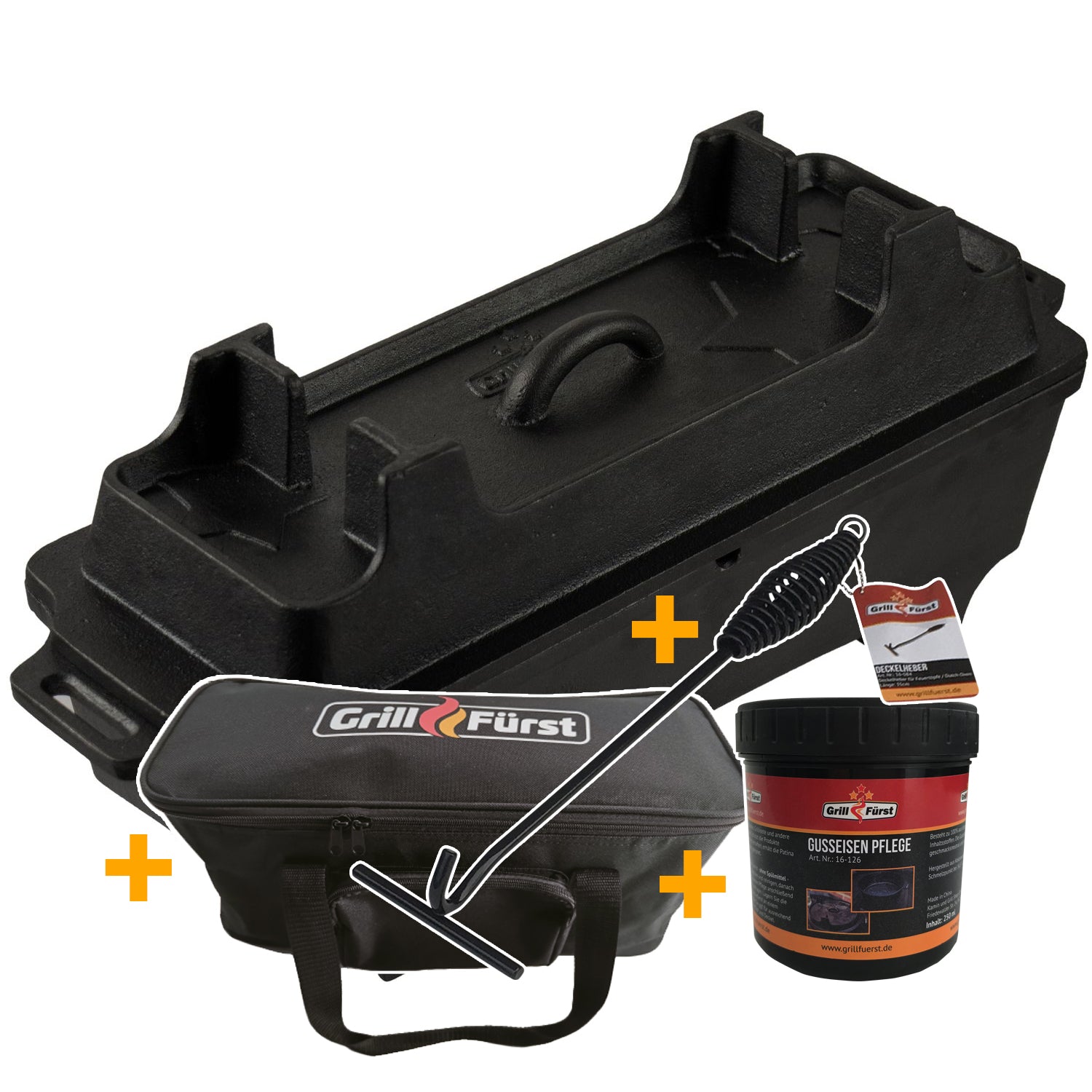 Dutch oven sett BBQ brødform BK4 med bæreveske forfra