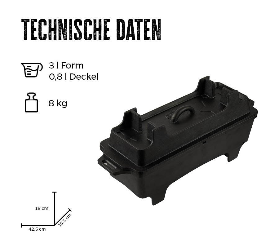 Detalj av Dutch oven sett BBQ brødform BK4 med bæreveske