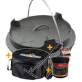 Dutch oven sett BBQ Edition DO12 med bæreveske støpejern forfra