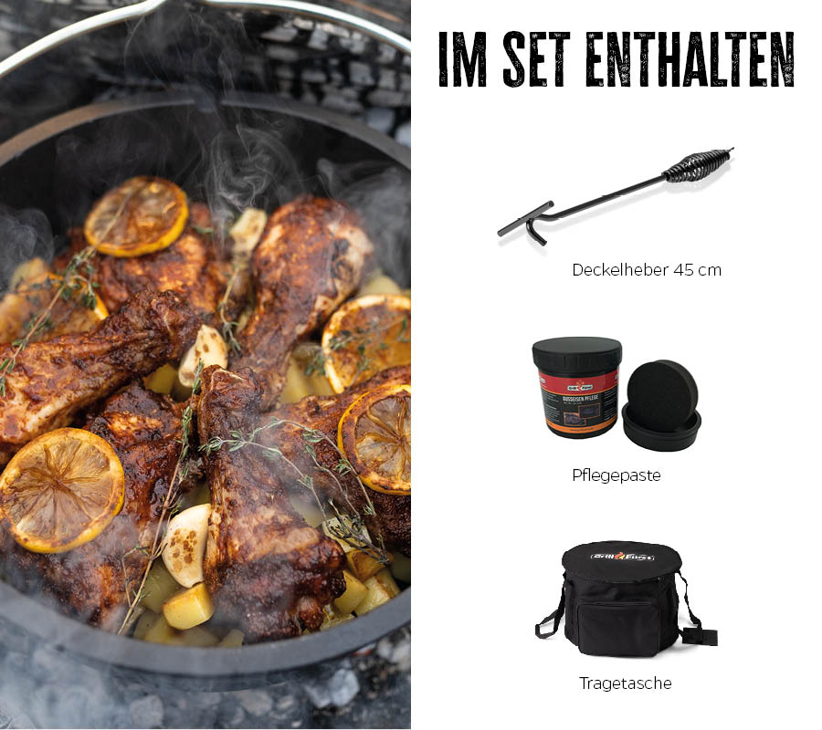Dutch oven sett BBQ Edition DO2 montert på grill
