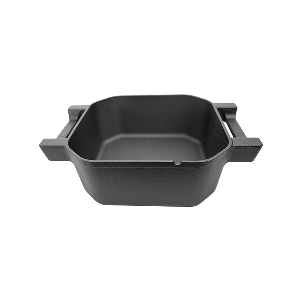 Dutch oven Square 7 qt uten føtter støpejern 6,5 l med lokket brukt som grillpanne