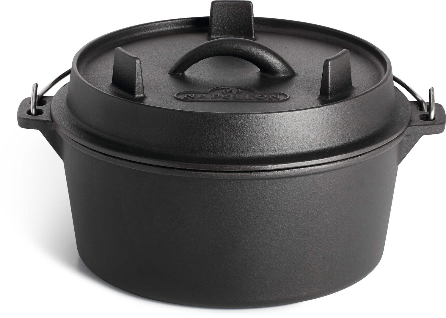 Dutch oven støpejern 24 cm med lokk 4,5 liter Napoleon forfra