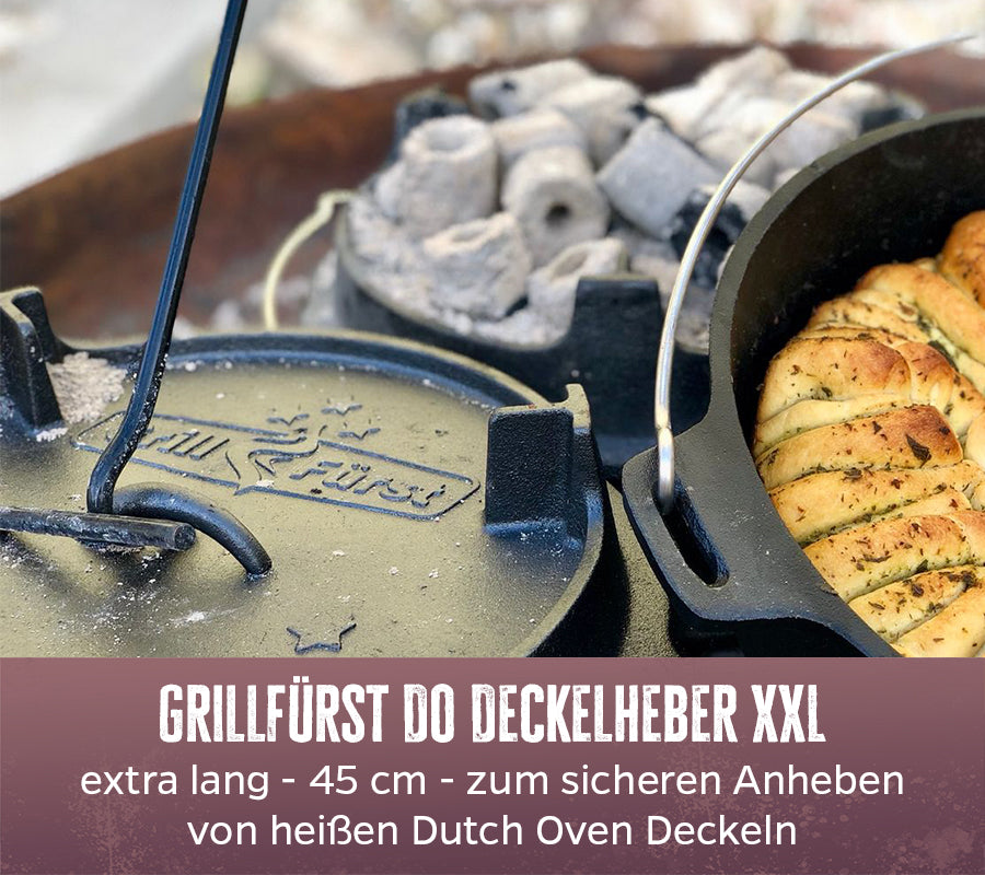 Dutch oven tilbehørsett 5-delt med pleie og verktøy - Grillfürst bakside