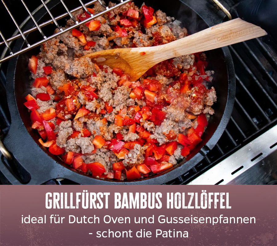 Dutch oven tilbehørsett 5-delt med pleie og verktøy - Grillfürst nærbilde av skrape