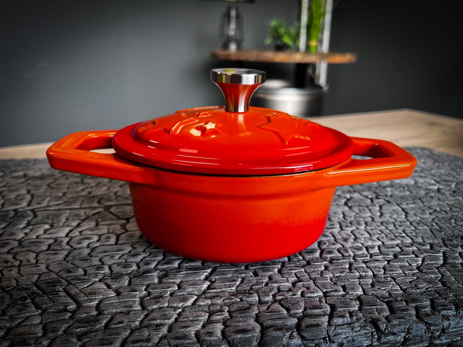 Dutch oven emaljert støpejern XS 0,35 l orange - Grillfürst bakside