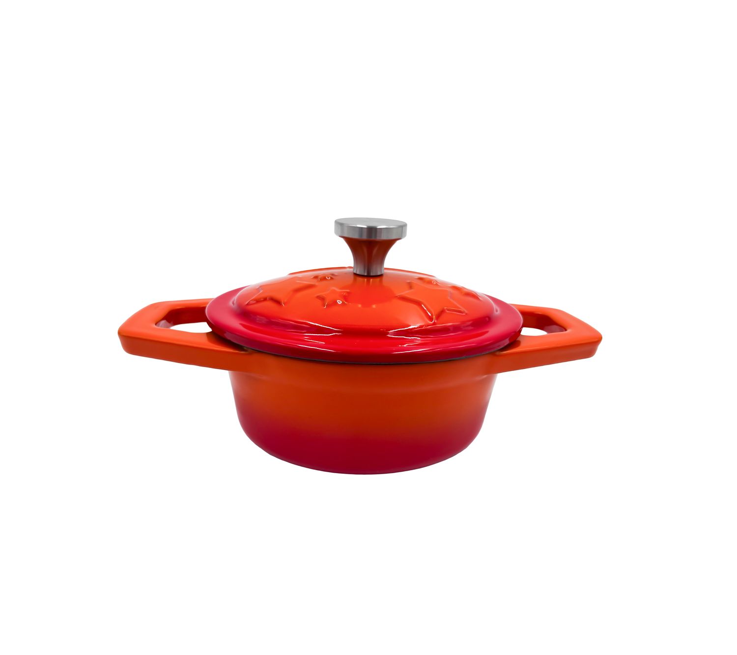 Dutch oven emaljert støpejern XS 0,35 l orange - Grillfürst forfra