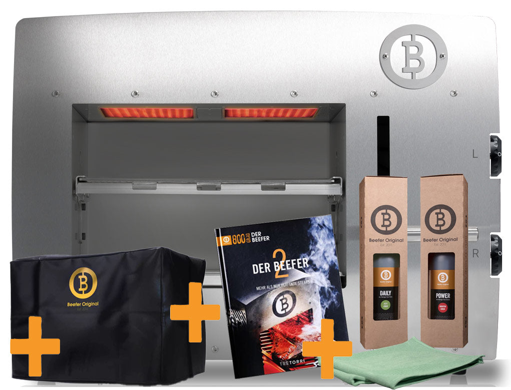 E-Beefer XL Indoor elektrisk ovnsgrill 800°C med sett forfra