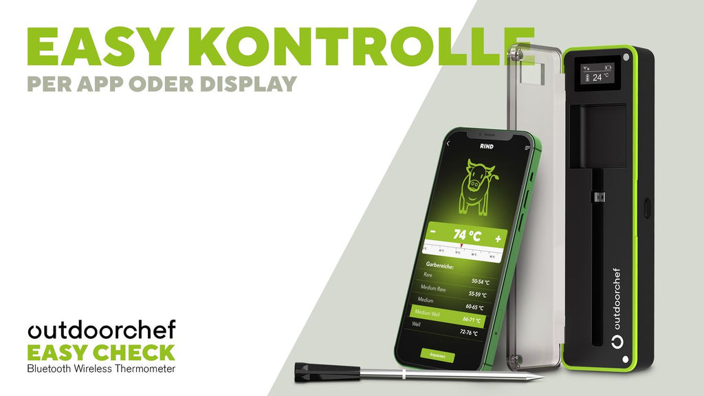 Oversikt Easy Check Single trådløst Bluetooth steketermometer med tilbehør