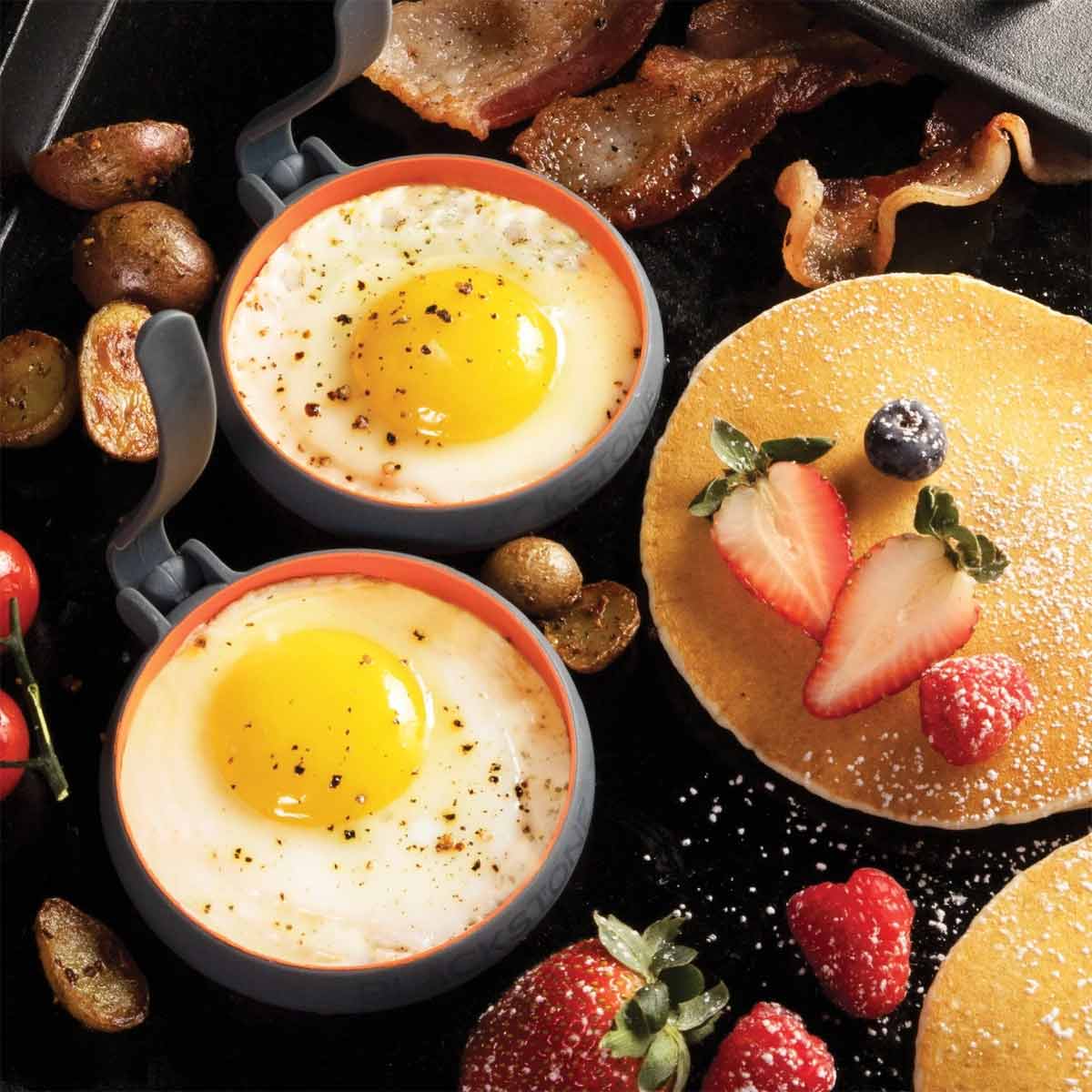 Nærbilde av Egg Rings silikon 8 stk for plancha og panne - Blackstone