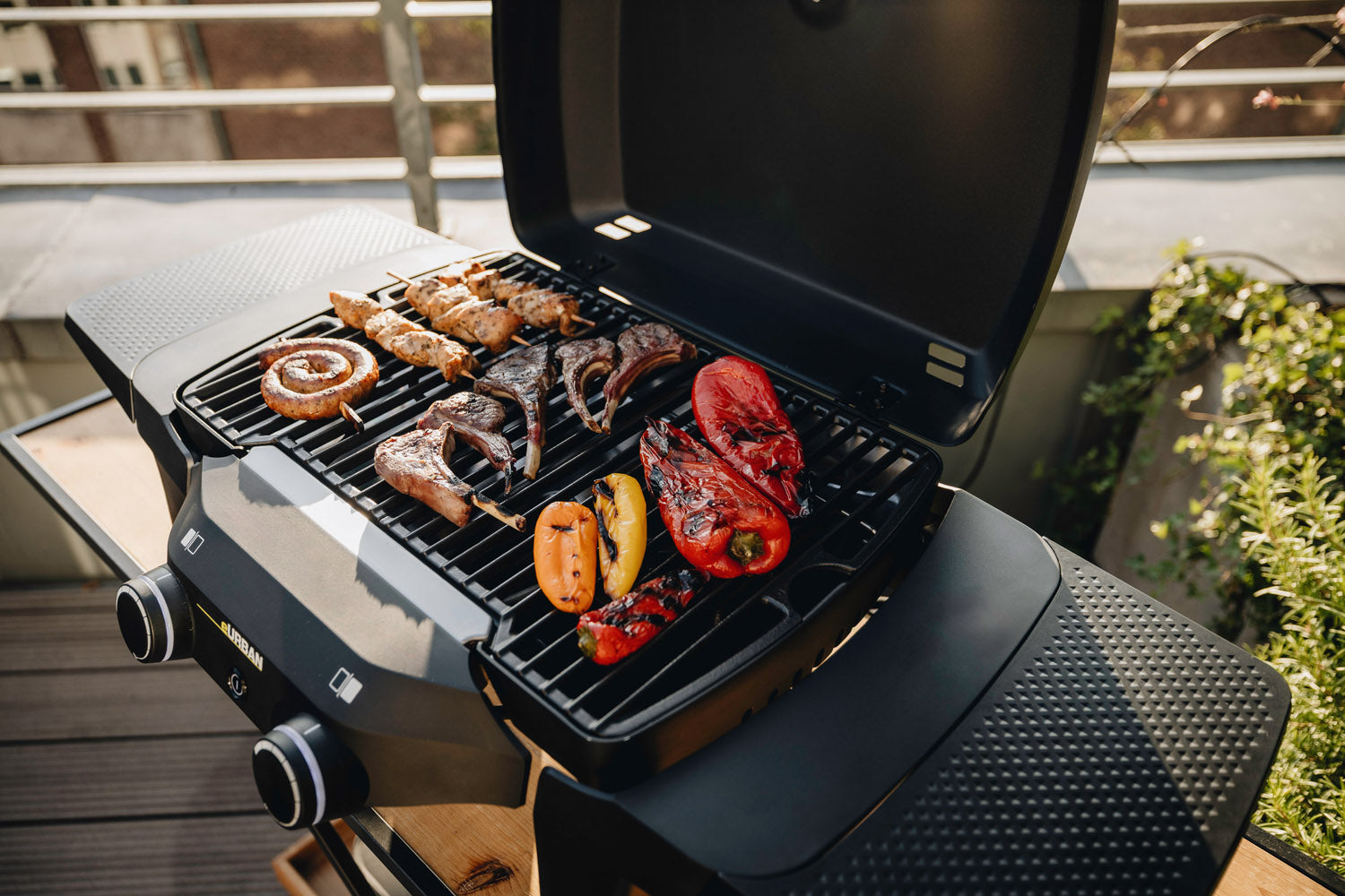 Elektrisk bordgrill eUrban 2 støpejernsrist detalj av rist