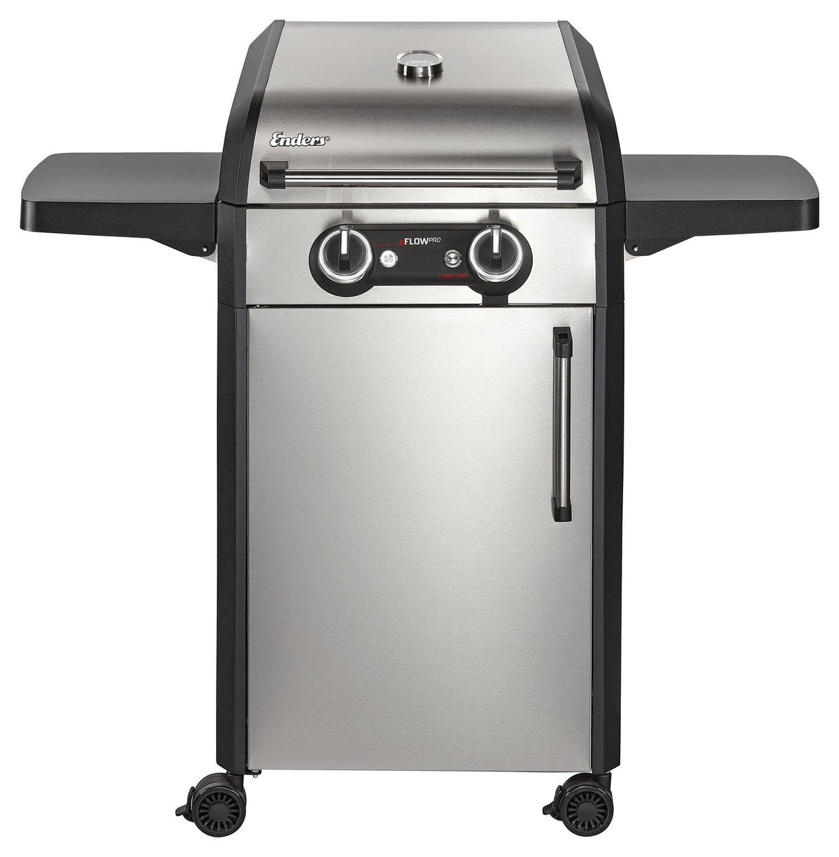Elektrisk grill eFlow Pro 2 Turbo rustfritt stål støpejernsrist forfra
