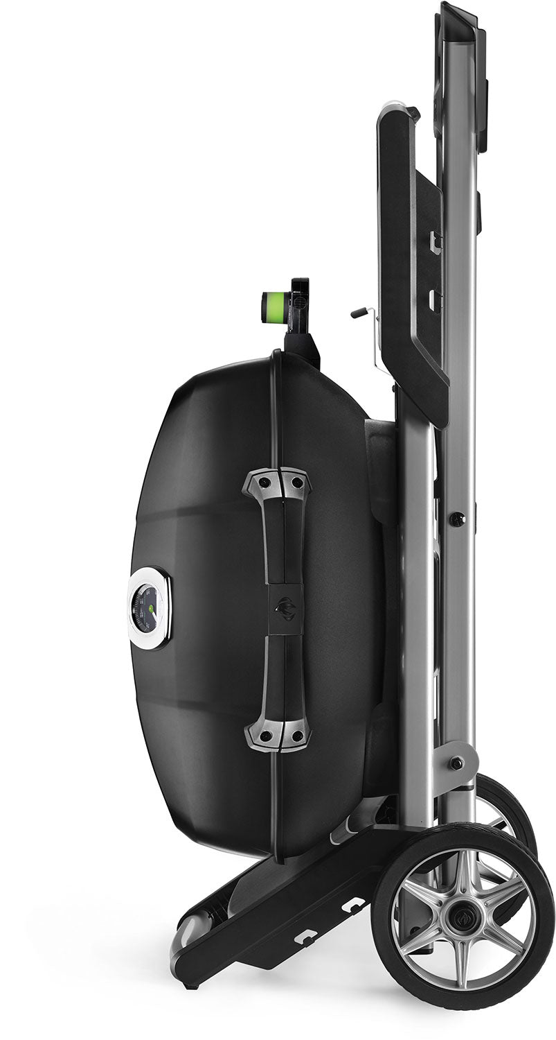 Bakside av Elektrisk grill TravelQ PRO285EX med sammenleggbar vogn